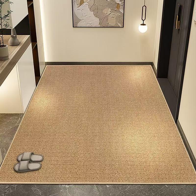 Non-Slip Faux Jute Entrance Rug - Thick, Wear-Resistant, Easy-to-Clean, Foldable, and Cuttable