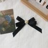 Black Satin Bowknot Brooches Pearl Badge Pin Elegant Clothes Accessories  For Funerals and Mourning