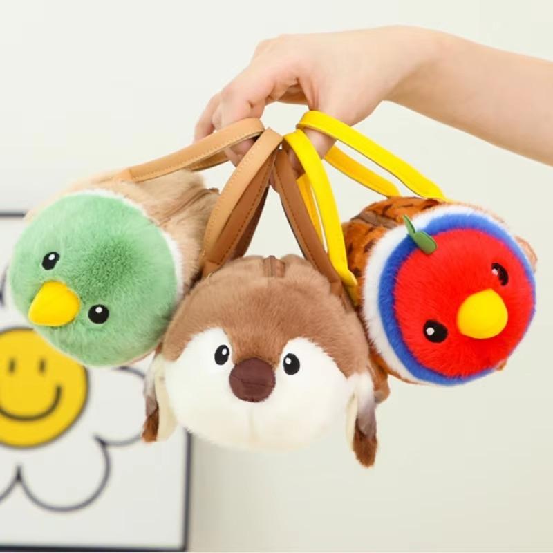 1Pcs Bird Lifelike Plush Backpack Soft Women Fashion Kawaii Shoulder Bag Cute Stuffed Crossbody Bag Parrot Plushie Handbag Gift
