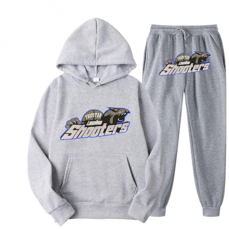 New Men's and Women's Casual Sports Suit, Red and Black Tiger Head Sweater and Sweatpants Suit.