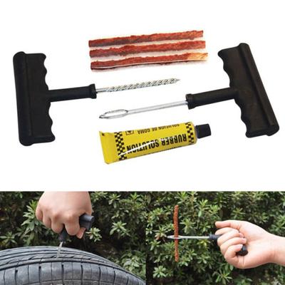 6Pcs Motorcycle Car Tire Repair Tool Tubeless Tyre Puncture Needle Patch Kit