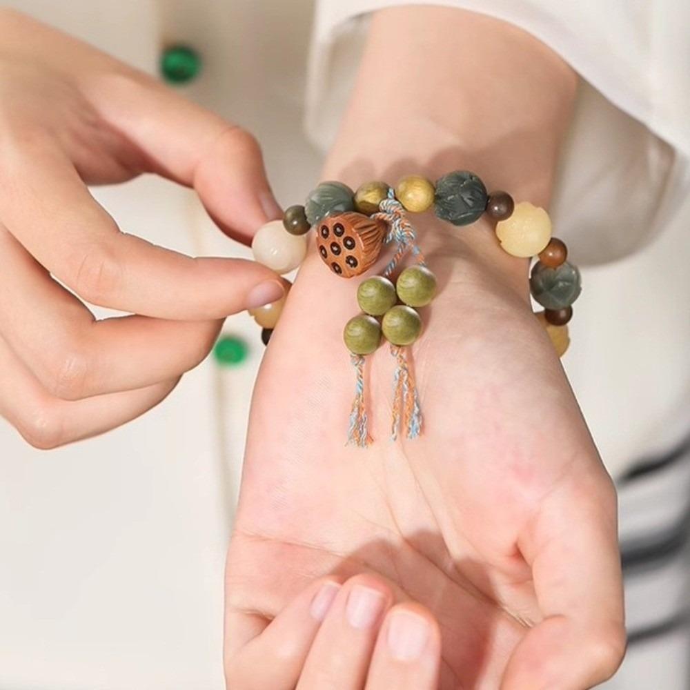 Charm Jewelry Tibetan Buddha Bracelet Natural Resin Wooden Beads Bracelet Buddhism Rituals
