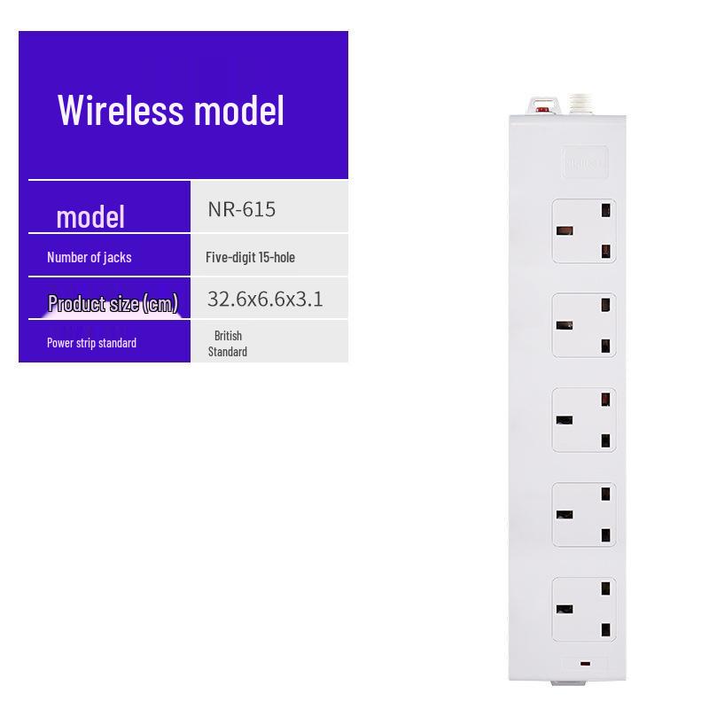Genius UK 13A Power Strip with Overload Protection and No Switch, 250V Extension Cord