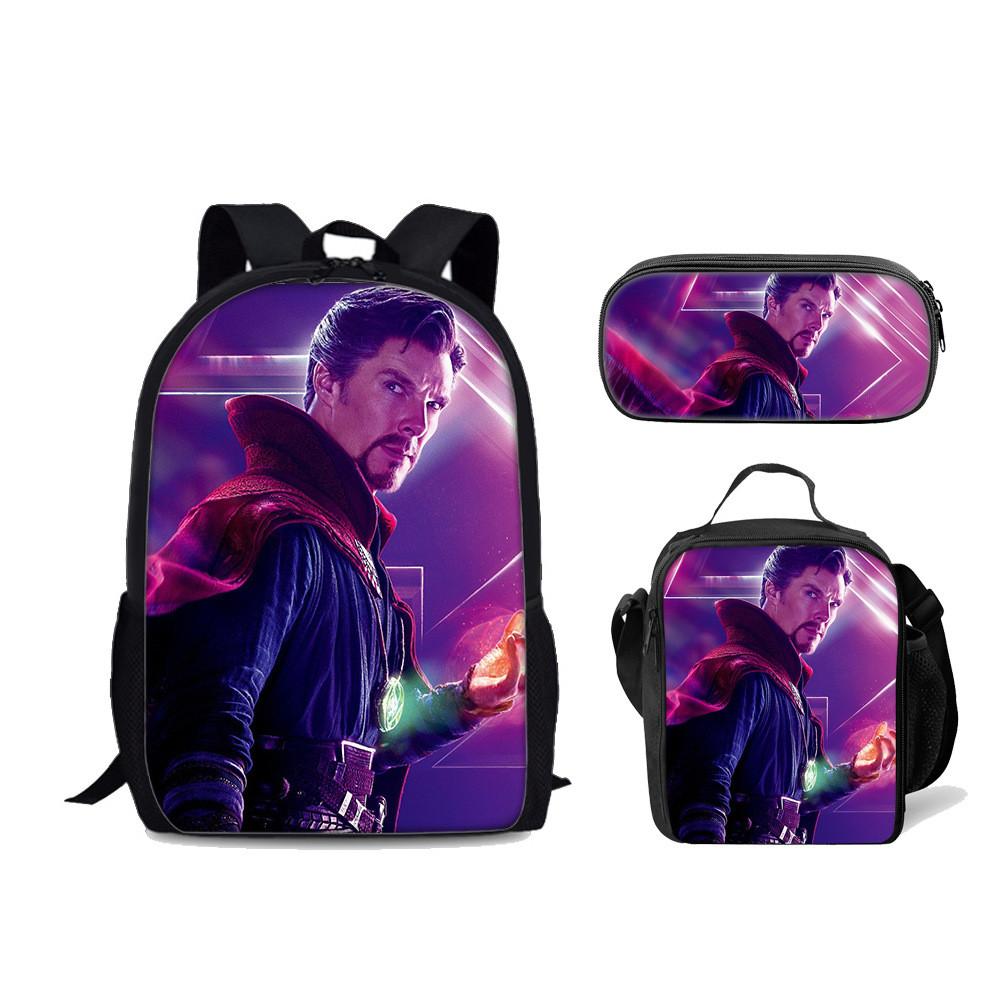 Doctor Strange 2 Multiverse Backpack Lunch Bag Pencil Case Student School Set For Teens