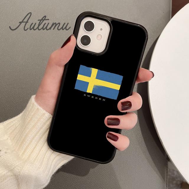 Schweden Flagge Handyhülle für iPhone 11 12 13 14 Pro Max mini X XR XS SE 2020 5 6S 7 8 Plus Samsung Galaxy S21 S22 Hülle