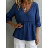 BITCED Women's Fashion Casual V-Neck 3/4 Sleeves Blouses & Shirts