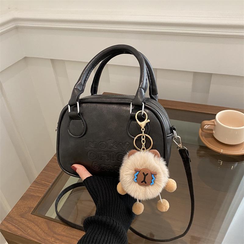 Women's 2025 Large Capacity Korean Fashion Shoulder & Crossbody Bag - Casual Retro Solid Color Handbag