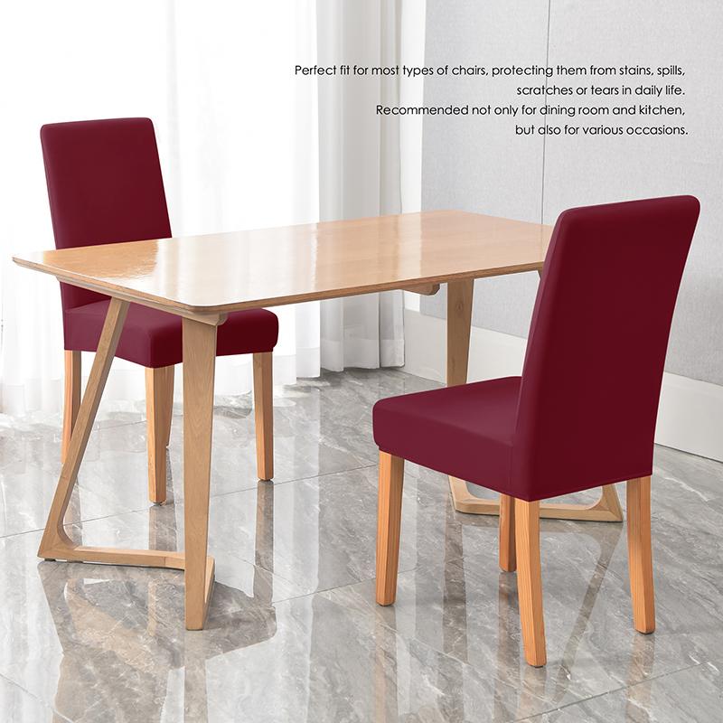Universalt Anti-Skittent Stoltrekk Beige Elastisk Mykt Ensfarget Stoff Stoltrekk For Spisestue Bryllup Hjemmedekor Setebeskyttere