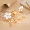 7Pcs Retro Punk Irregular Rings Set for Wome Metal Flower Multi-Layer Hollow Baroque Pearl Resign Ring Jewelry Accessories Gift