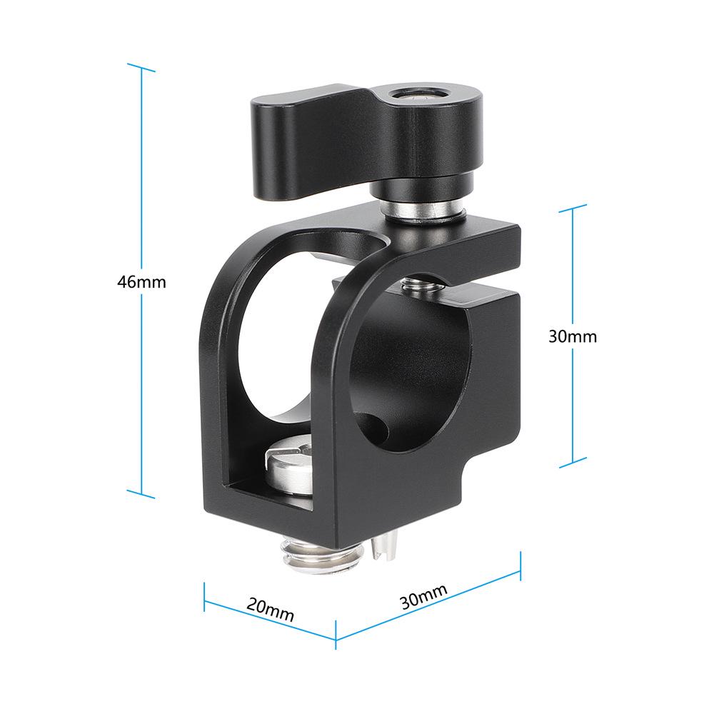 HDRIG 19MM Klemme mit Einzelbohrung und 3/8 Arri Lokalisierungsaufnahme, Universalklemme für 19MM Rundstange.