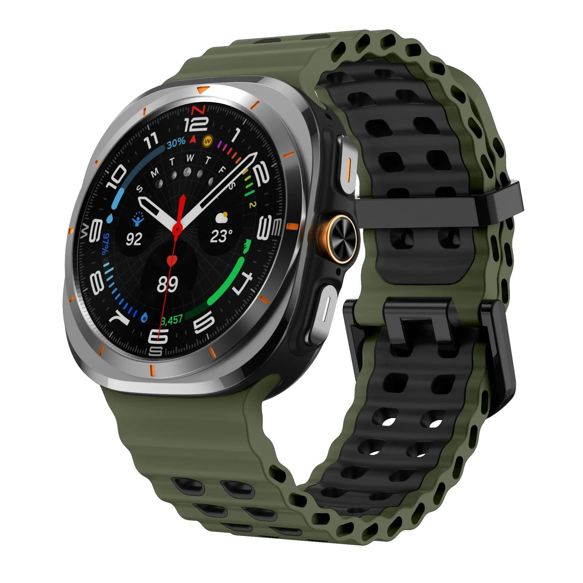 

Силіконовий ремінець Ocean для Samsung Galaxy Watch Ultra 47 мм Оригінальний дихаючий ремінець Correa Galaxy Watch 8-7 Ultra 47 мм Galaxy Ultra 47mm