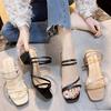 New Sandals Summer Elegant High Heels Simple Anti Slip Comfort Women Shoes Trendy Classic Daily Lightweight High Heels Sandals