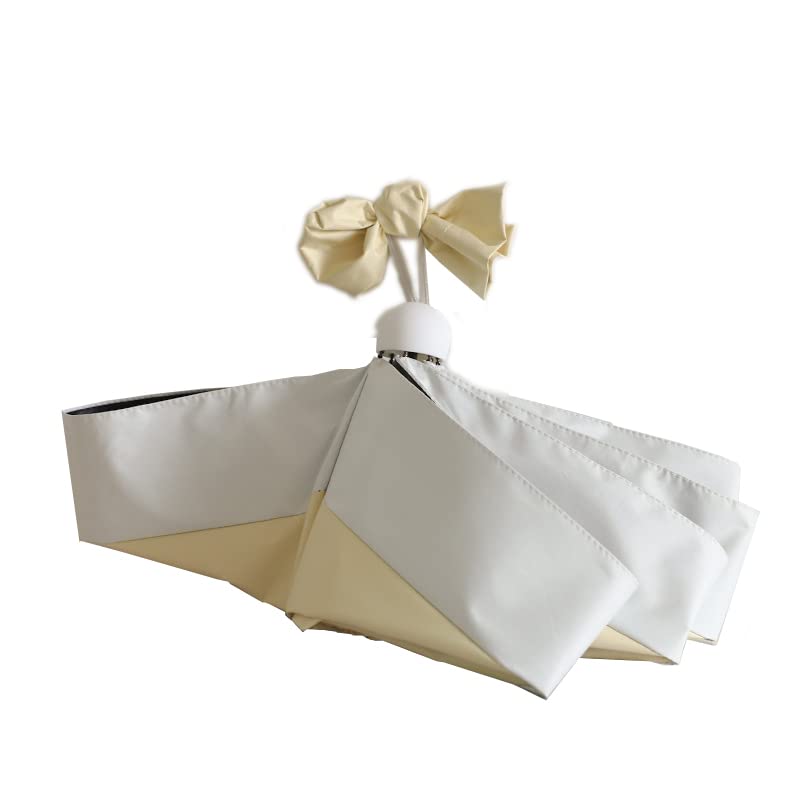 

Bigood Компактный Ручной Маленький Складной Зонт для Женщин и Защита от УФ-Лучей Солнце- и Ветрозащитный и Легко Хранить Чехол Желтый 5-Складной Открытие/Закрытие 6 Спиц