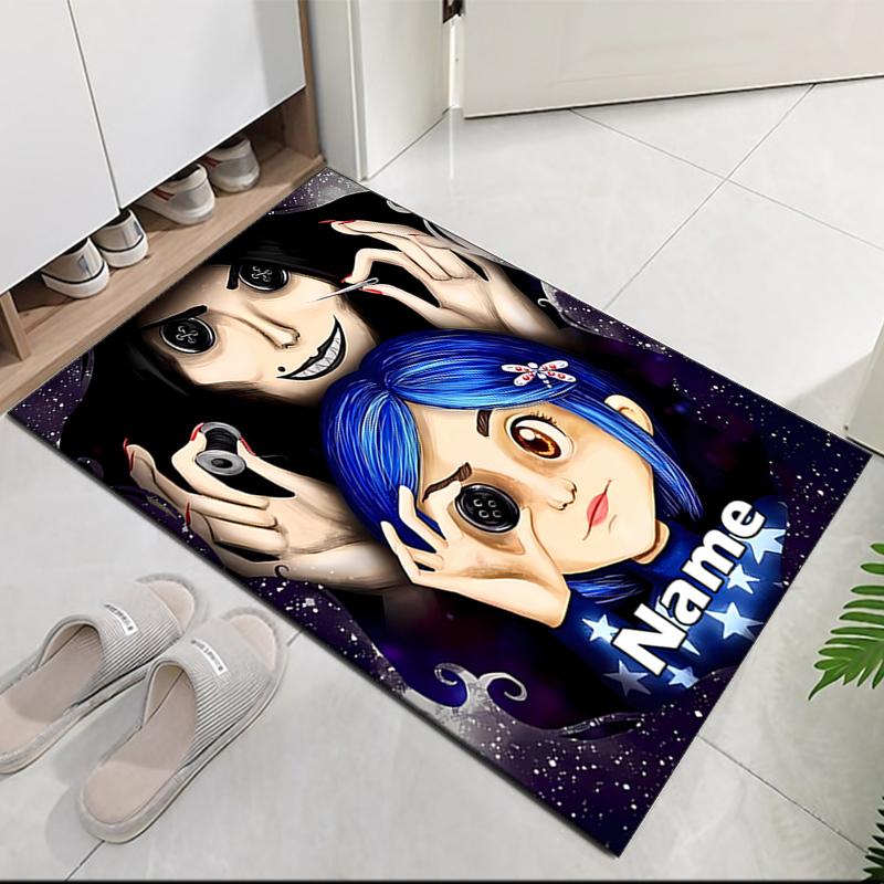Custom Name Coraline Printed Carpet, for Office Chair Living Room Bedroom Kitchen Room Decor Gifts.