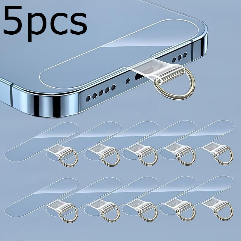 2/5pcs TPU Mobile Phone Lanyard Stickers - Universal Adhesive Mobile Phone Holder with Removable Anti-Loss Strap Connector Kit
