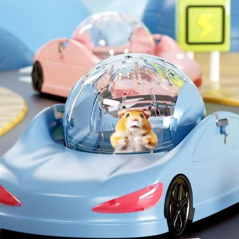 Hračka Závodní auto pro křečka Průhledné vozidlo s běhací koulí pro bezpečné a zábavné domácí cvičení se snadnou montáží a čištěním