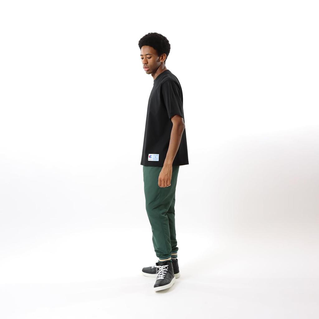 Champion Short Sleeve Action Style Size Relaxed Garment Logo Embroidery Men's T-Shirt, C3-V331, Black, 3L, 100% Cotton, USA, Fit, Wash, One-Point