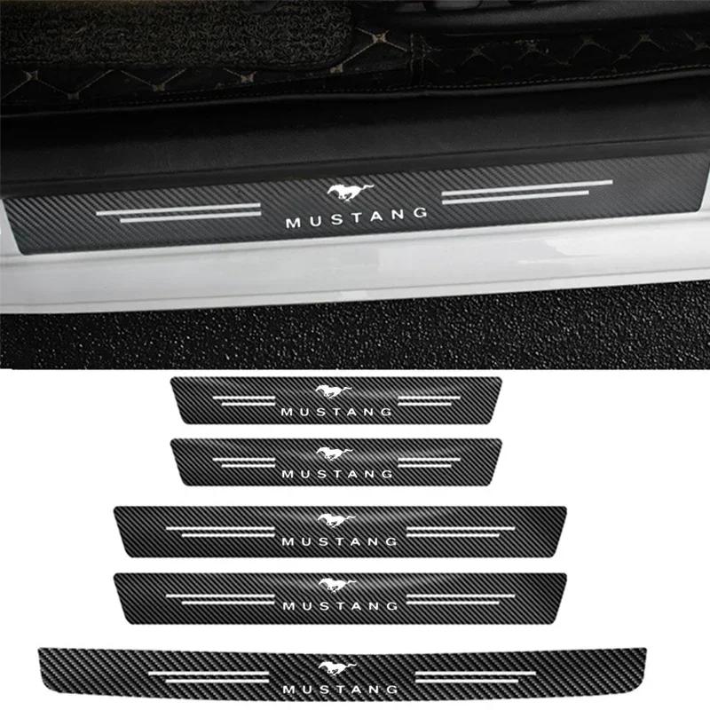 Car Stickers Trunk Door Sill Protective Strip for Ford Mustang Logo GT Fiesta Ranger Focus Door Threshold Anti Scratch Tape FE7