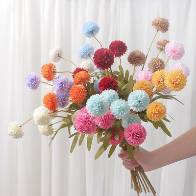 5 Cabezas de Flores de Crisantemo Artificiales 51cm Ramo Falso Para Fiesta Jarrón Mesa Hogar Decoración de Navidad Jardín Decoración de Boda