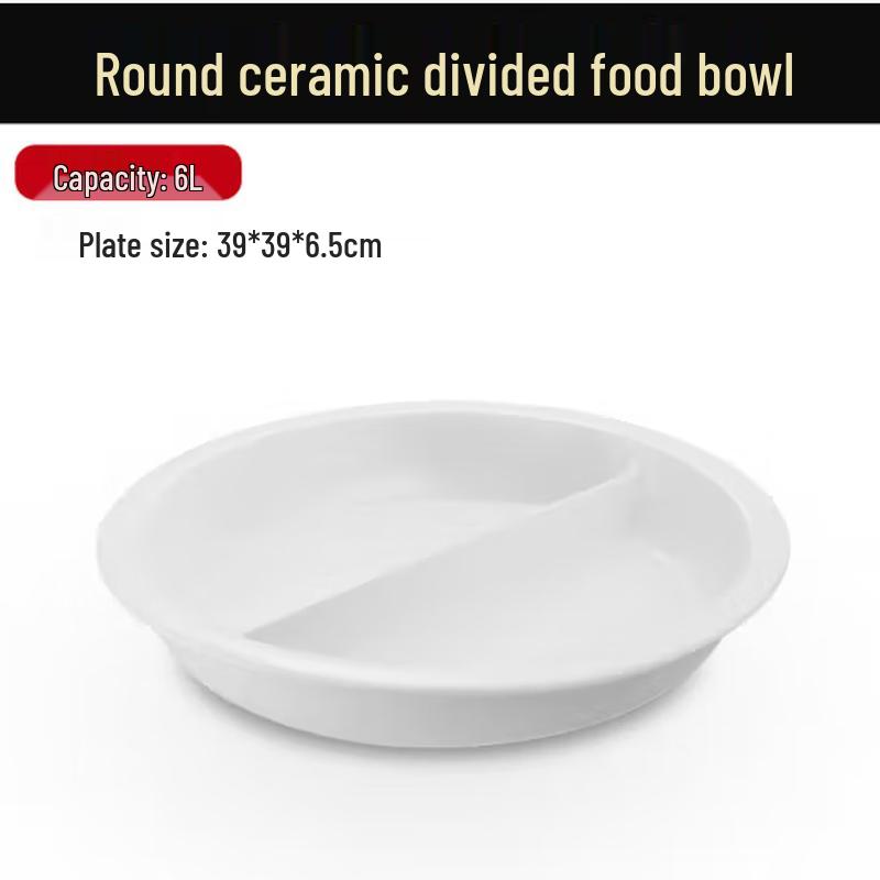 Taishun Round Divided Ceramic Buffet Food Pan