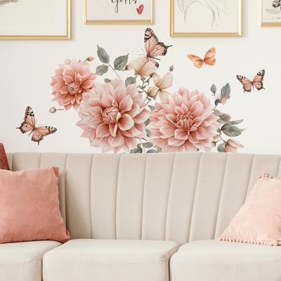 Watercolour Flower Leaf Butterfly Bedroom Living Room Home Background Beautification Decorative Wall Stickers