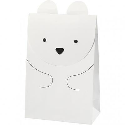 Gift Bag - Creotime - Polar Bear - 12 X 6 X 18 Cm - 6 Pieces - Mixed