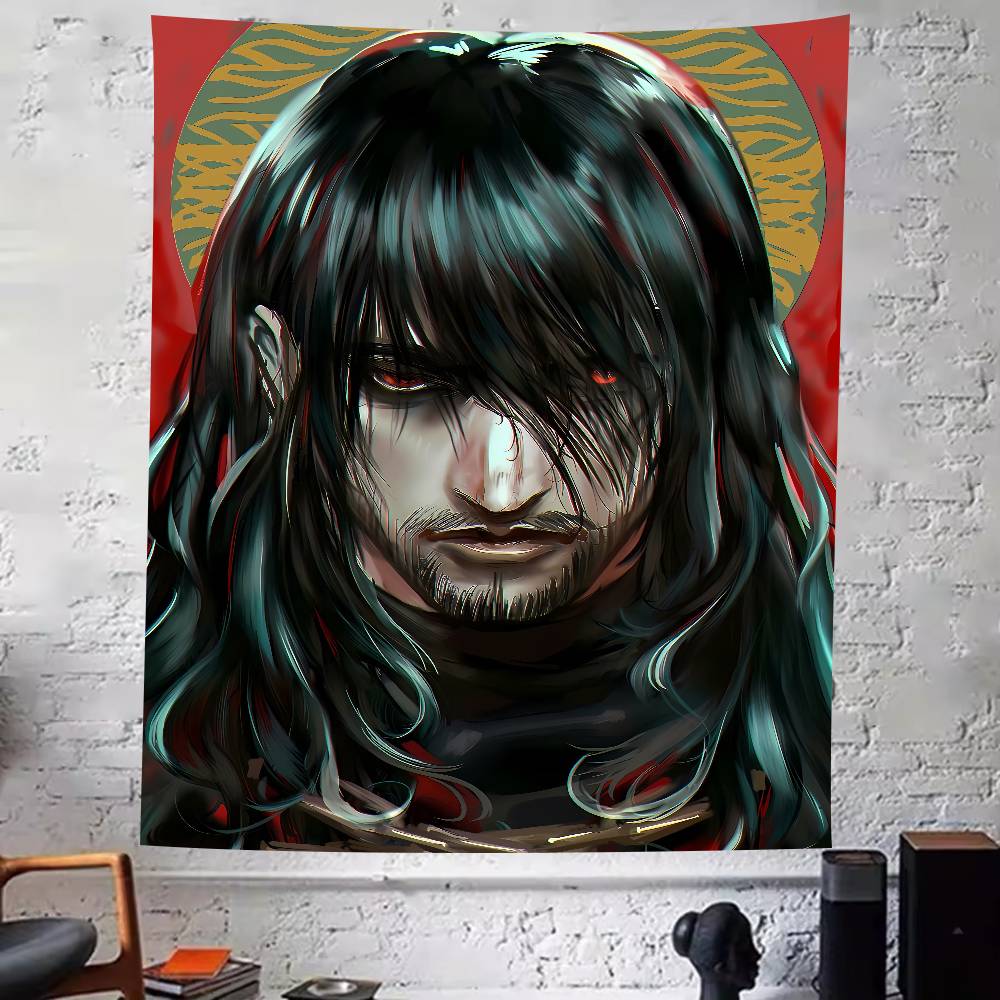 Cool Alucard Anime HHellsing Tapestry Art Printing Japanese Anime Wall Tapestry Anime Wall Hanging Home Decoration