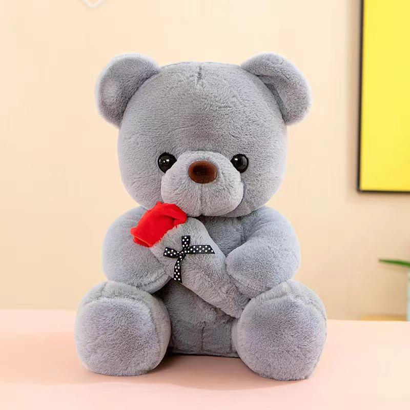 Cute Rose Bear Plush - Huggable Valentine's Day Gift for Girls, Perfect as Birthday or Confession Surprise
