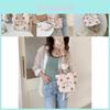 Cute Japanese Peach Canvas Handbag Fresh Sweet Mini Tote Bag With Magnetic Closure