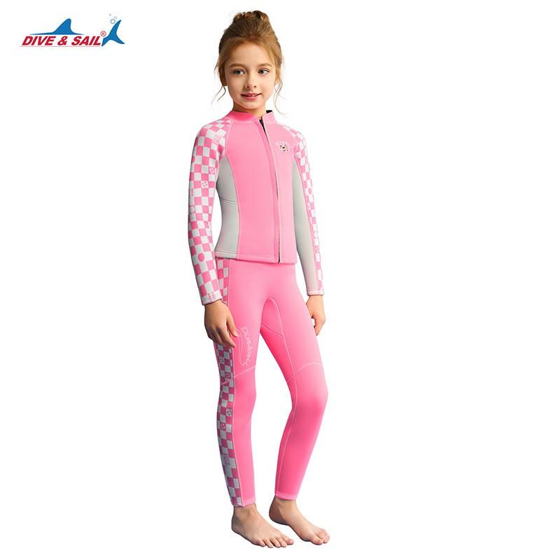 2.5MM Children's Diving Suit Girls 'split Swimsuit Thick Warm Long-sleeved Sun-protected Surfing Snorkeling Pants