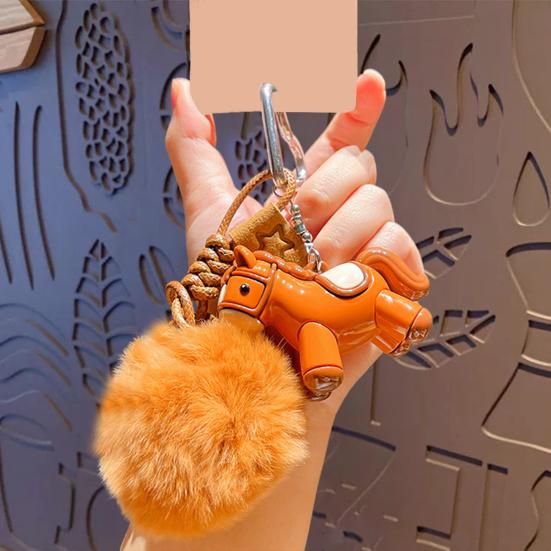 Schlüsselanhänger Anhänger Plüschkugel Deko Pferdeanhänger Dekorativer Handtaschenanhänger Glück Jahr des Pferdes Anhänger Accessoire