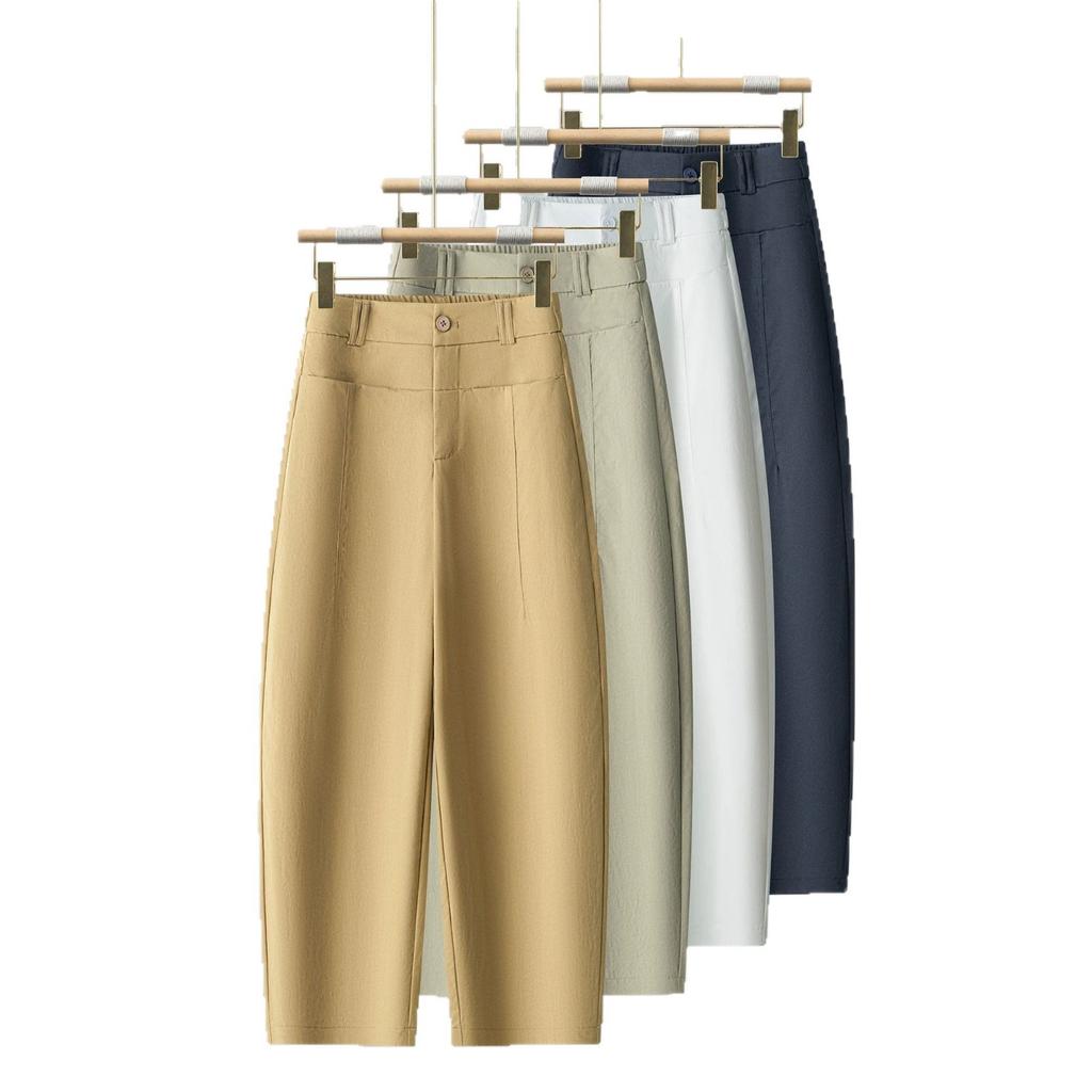 Fashion Nine-point Casual Straight Scimitar Pants Women's 1116 Summer Thin High-waisted Thin Breathable Loose Sickle Pants