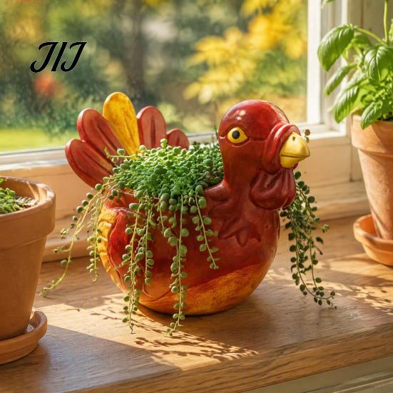 Decorative Storage Bowls for Keys Hand-painted Resin Turkey Ornament Thanksgiving, Autumn Harvest Desktop Trinket Holders Home Organizer, Creative