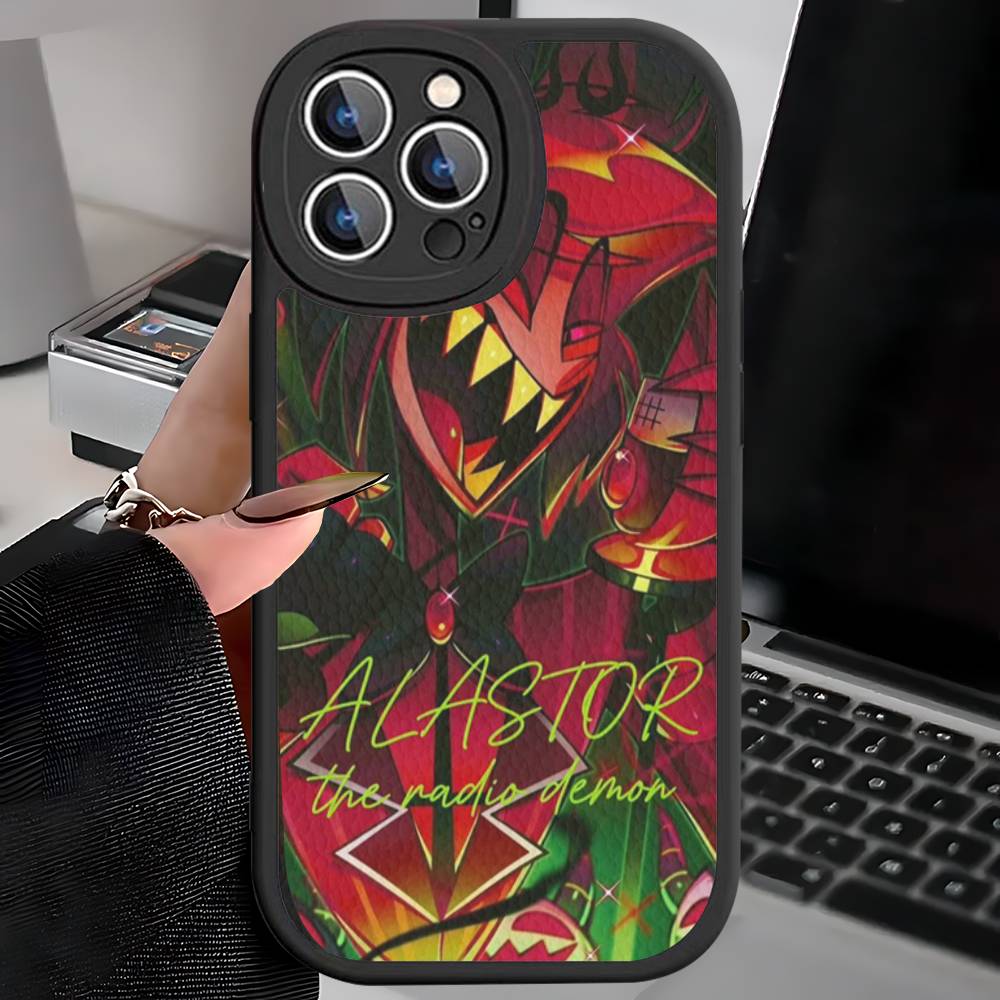 

Чехол для телефона Hazbin Hotel Alastor из аниме для iPhone 16 15 14 13 12 11 Pro Max Plus, противоударный кожаный чехол 12 pro max