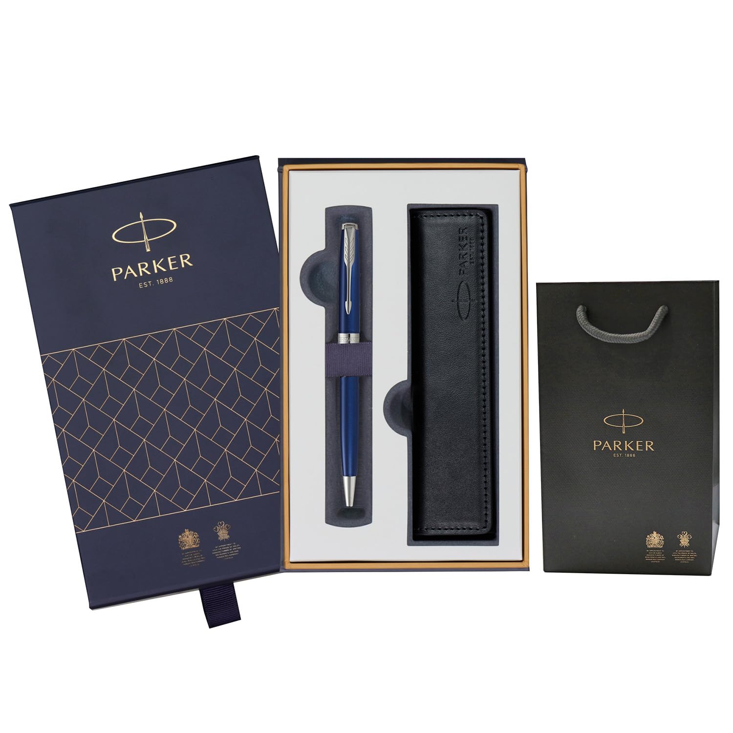 

Шариковая ручка PARKER Sonnet Blue Lacquer CT Medium Point, маслянистый чехол для ручки из натуральной кожи, в комплекте подарочная коробка, оригинальный импортный продукт 1950889 V2