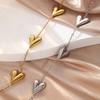 Stainless Steel Peach Heart-Shaped Bracelets for Women Minimalism Gold Color Chain Charm Bracelet Fashion Waterproof Jewelry