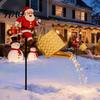 Auto On Off Patio Decorations Solar Powered Garden Lights, Santa Watering Can Stake Light Stakes for Outdoor Pathway Yard, Waterproof LED Landscape