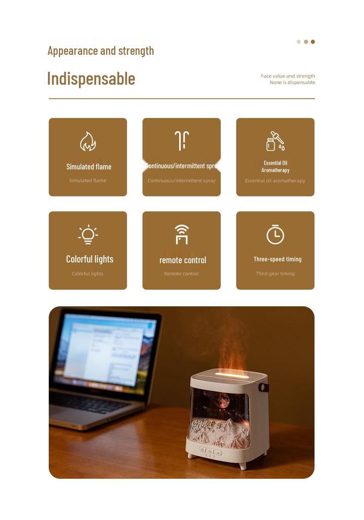 2025 Galactic Aroma Diffuser: USB-Powered Seven-Color Flame Humidifier for Home