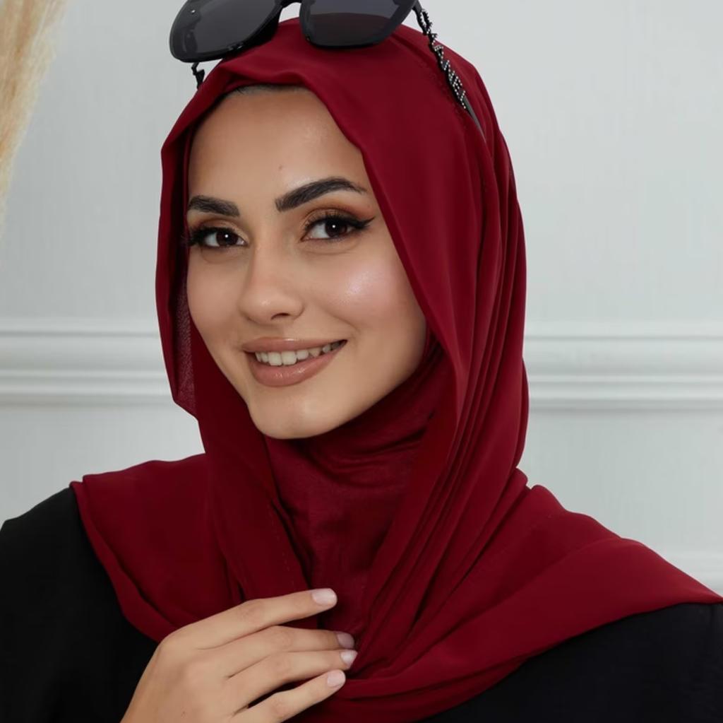 Premium Chiffon Hijab Scarf Malaysian Hijab Shawls Scarf Women Solid Color Head Wrap Tudung Bawal
