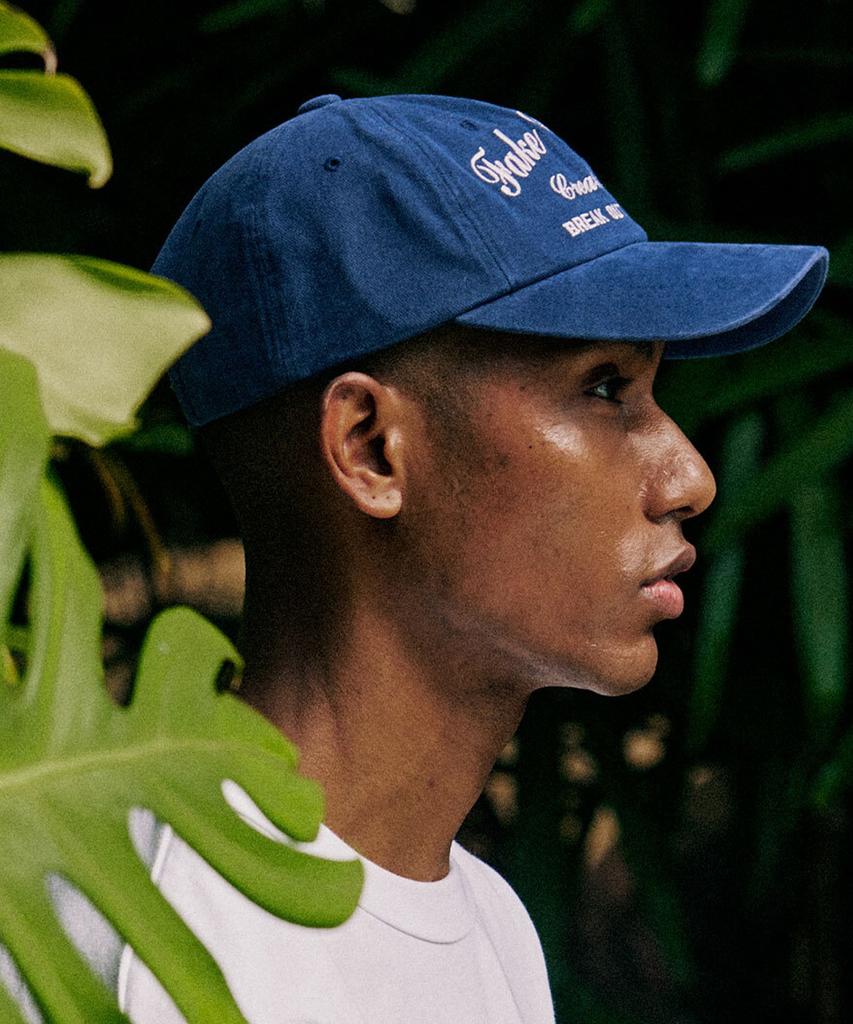 FAKE CAMPER Script Vintage Ball Cap [Navy]