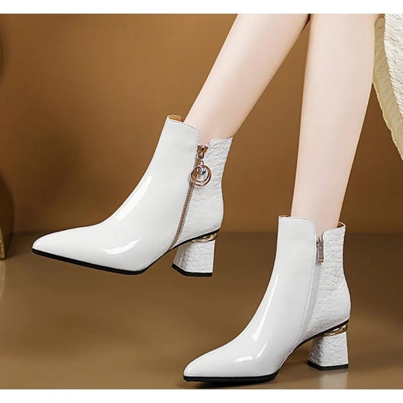New Autumn Winter Woman Boots Women Shoes Ladies Low Heeled Ankle Boots Women Platform Warm Fleece Shoes Snow Boots Bottes