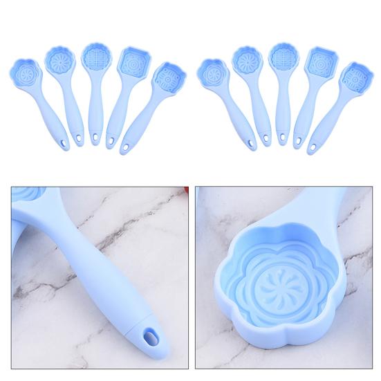 5 Stück Mond Schöne Kuchenformen Textur Antihaft Leicht Wiederverwendbar Mehrzweck Mondkuchenformen