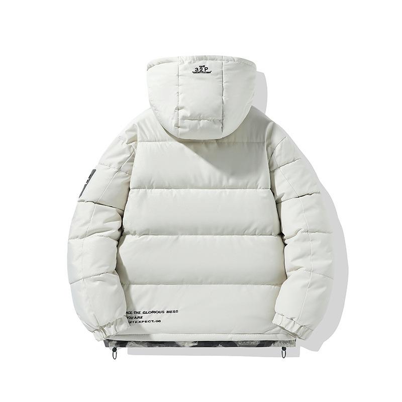 Padded-on men's hooded jacket, warm, thickened and cold-proof, Hong Kong style versatile padded jacket, winter jacket