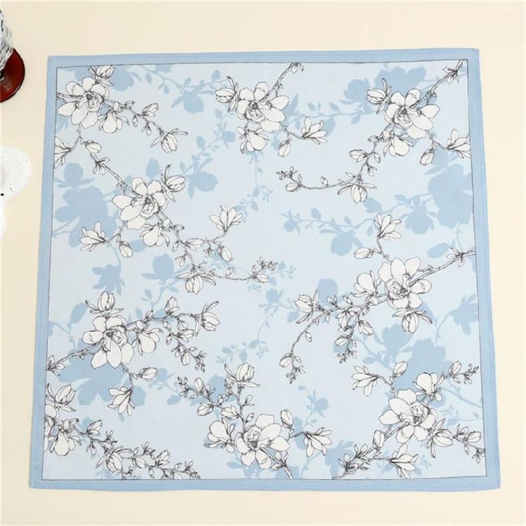 1PC Cotton Women Handkerchief Hanky Kerchiefs Square Printing Flowers Hankies