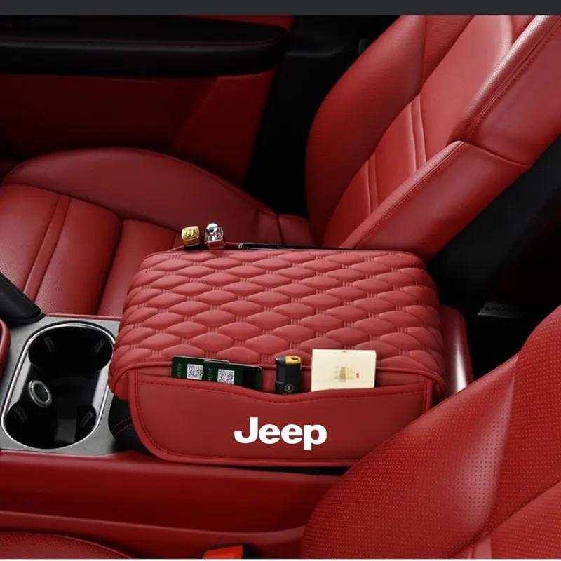 For Jeep Car Armrest Mat Center Console Arm Rest Protection Cushion For Jeep Renegade Compass Grand Cherokee Wrangler Patriot