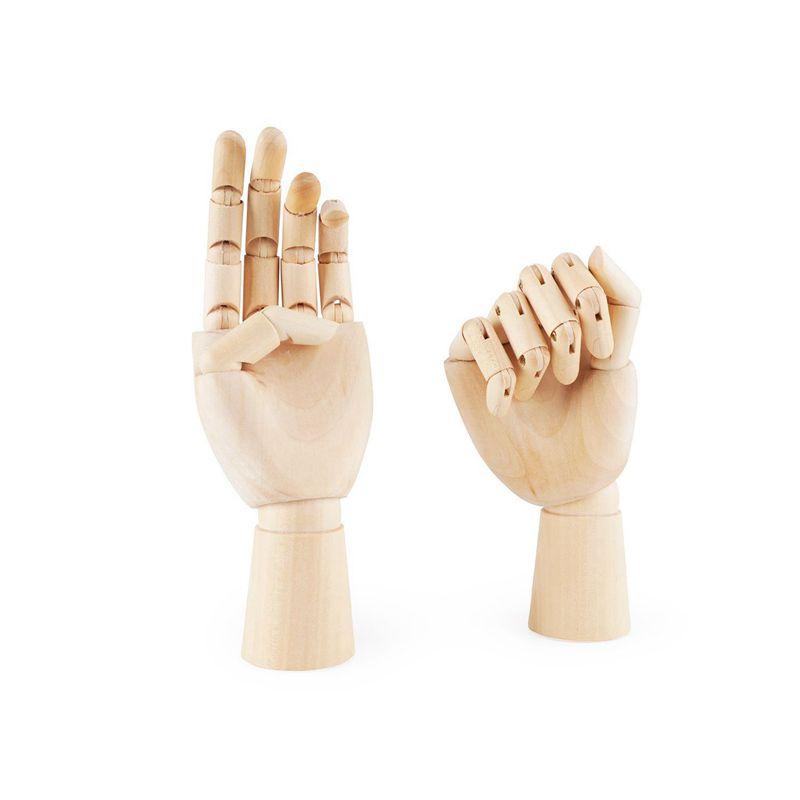 Promotion! 7inch Wooden Sectioned Opposable Articulated Left/Right Hand Figure Manikin Hand Model for Drawing, Sketching, Painti L