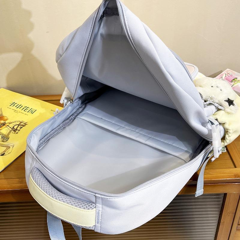 New schoolbag female Korean high value ins dopamine contrasting color college style primary and secondary school students grade backpack