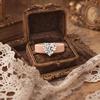 Khaki Silicone Band Ring with Solitaire Heart Cut CZ,  Soft Comfort Wedding Promise Jewelry Gift For Women