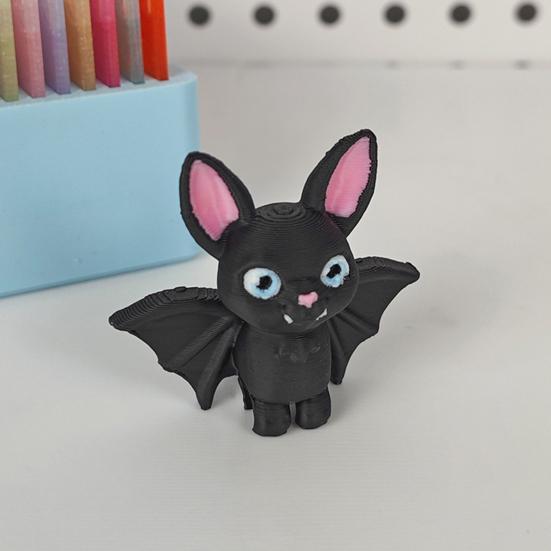 Mini Murciélago Colgante Figurilla Impreso en 3D Estatua Pequeña de Murciélago Decoración Colgante Adorno para Fiesta de Halloween Espeluznante Murciélago Negro