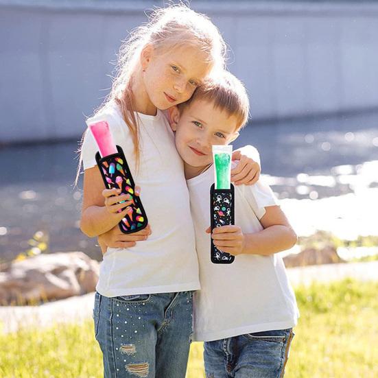 Popsicle Holder for Kids Ice Pop Insulator Sleeves Popsicle Cover Cute Ice Sleeves Holder Bag Reusable Freeze Pops Sleeves